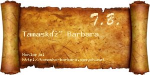 Tamaskó Barbara névjegykártya